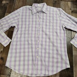 Mens Peter Millar Crown size XL Plaid Easy Care Button Down Long Sleeve Shirt